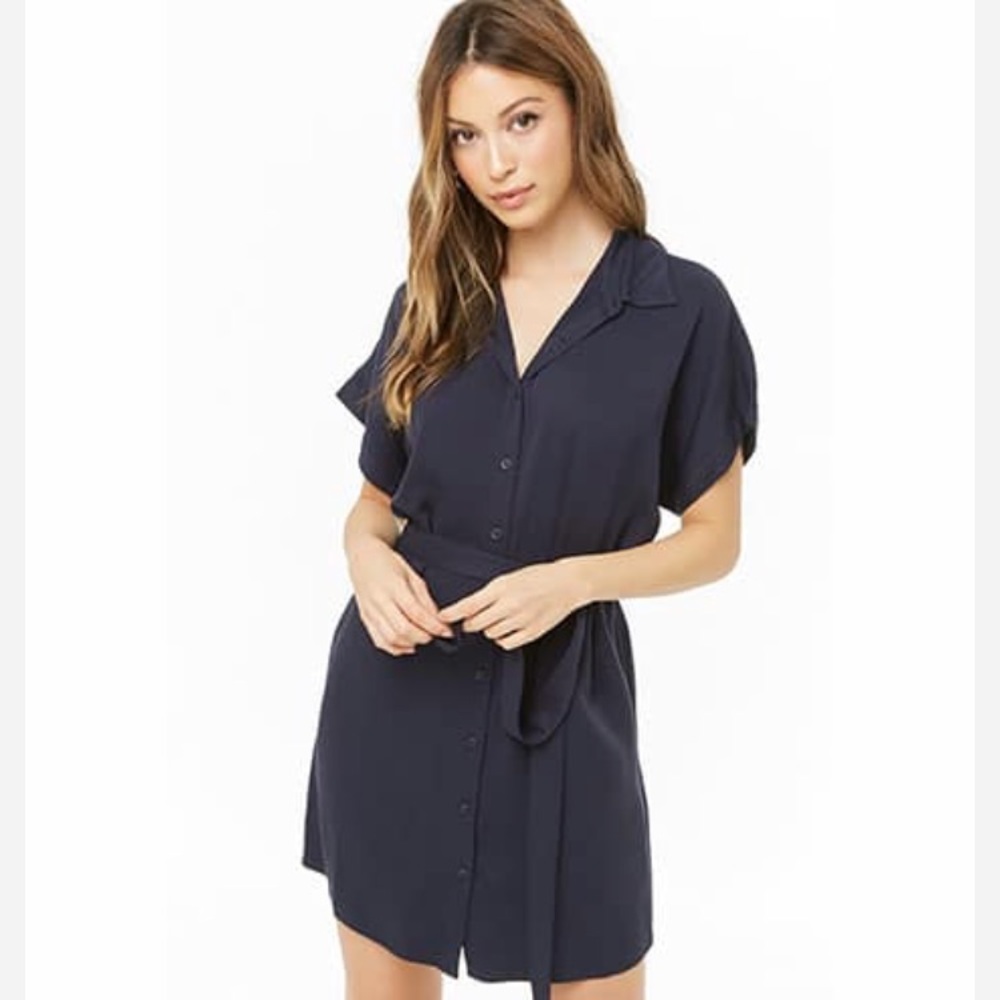 Forever 21 Mini Shirtdress, SM, NAVY, NWT